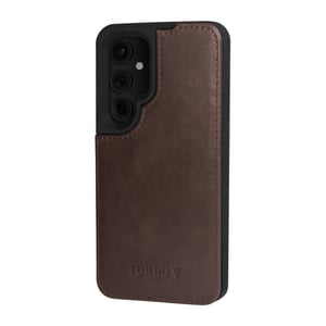 Galaxy S24 Leather Bumper Case - Dark Brown