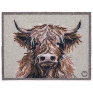 Heritage Highland Cow Outdoor Doormat - 60x80cm