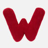 QE Home Alphabet Letter Cushion in W, Red