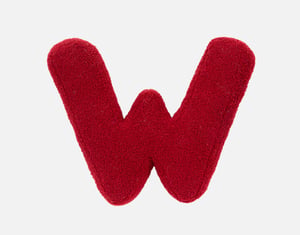 QE Home Alphabet Letter Cushion in W, Red