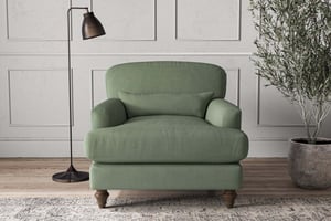 nkuku Deni Armchair | Make To Order | Brera Linen Jade | No Colour