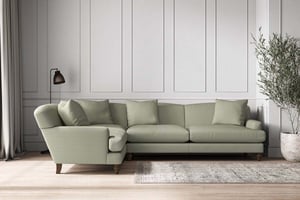 nkuku Deni Left Hand Corner Sofa | Make To Order | Grand | Recycled Cotton Seaspray