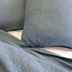 Huntington Cotton Euro Sham   Dusty Blue