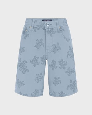Vilebrequin - Men Bermuda Shorts Resin Print Ronde Des Tortues - Bermuda - Garonne - Blue - Size 34