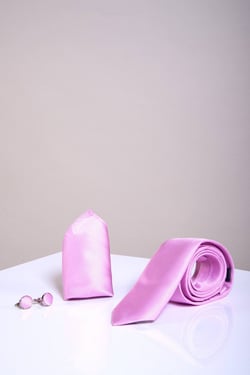 Pink birds eye tie set