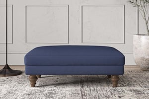 nkuku Deni Dining Footstool | Make To Order | Medium | Recycled Cotton Navy