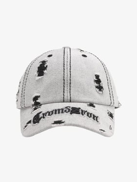 Distressed Letter Embroidery Baseball Cap - Black / ONE SIZE