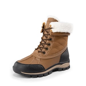 DREAM PAIRS  FuzzyGo Bold  Foldable Lace Up Winter Snow Boots