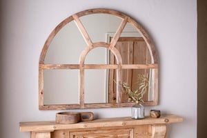 nkuku Sande Arched Mango Wood Mirror | Mirrors | One Size | Natural