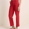 Red High Rise Camden Tapered Jeans