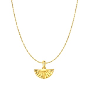 Fan Pendant Necklace Sterling Silver
