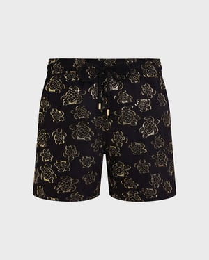 Vilebrequin - Men Swim Shorts Ronde Des Tortues Jacquard - Swimwear - Moopea - Black - Size XXXL