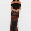Amoret Midi Dress Black Leopard