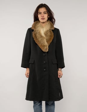 Rare Vintage Luxury Fur Collar Coat