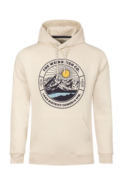 Weird Fish Bryant Front Print Graphic Popover Hoodie Egg Shell Size XL