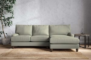 nkuku Marri Large Right Hand Chaise Sofa | Make To Order | Recycled Cotton Seaspray | No Colour