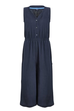 Weird Fish Alani Organic Cotton Double Cloth Jumpsuit Navy Size 22