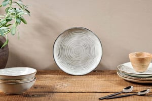nkuku Dhanuk Ceramic Side Plate | Tableware | One Size | Cream
