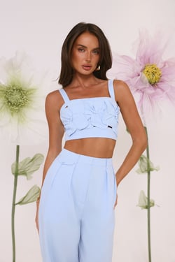 Summer Reverie Crop Top Blue