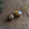 nkuku Marai Labradorite Stud Earrings | Gifting | One Size | Labradorite & Gold