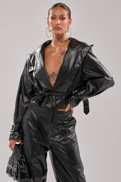 AKIRA Monte Carlo Hooded Moto | Black | Size 1X