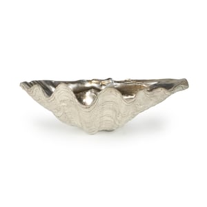 Clam Ambered Silver Leaf Bowl