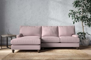 nkuku Marri Large Left Hand Chaise Sofa | Make To Order | Recycled Cotton Lavender | No Colour