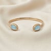 18ct Gold Plated Blue Agate Bangle