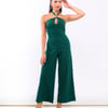 Green Hardware Halterneck Jumpsuit - 10