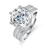 Jeulia Round Cut Three Lines Shank Sterling Silver Open Ring
