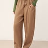 Wool Drawstring Patch Pocket Pants PRISCILLA - Caramel Brown / XXL