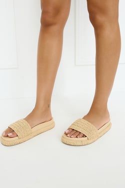 Quartilla Slides Natural Raffia