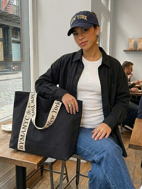 WOMEN'S BAG Black Canvas Tote NOHO - BYMANYC ® New York