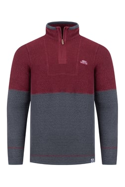 Weird Fish Kielder 1/4 Zip Limited Edition Macaroni Sweatshirt Antique Cherry Size S