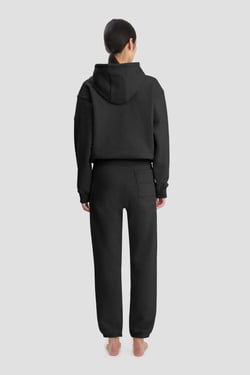 Victoria Beckham Logo Embroidered Hoodie In Black - XL - Womens