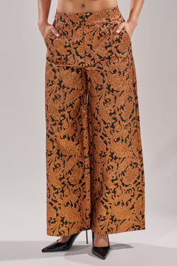 AKIRA Away From Me Brocade Trouser Pants | Black | Size 1X