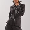 AKIRA Party In The Back Button Down Top | Black | Size Large