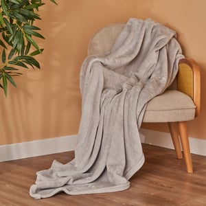 Shelly Wellsoft Plush Throw Blanket - Gray
