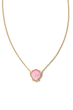 Brynne Shell Gold Short Pendant Necklace Blush Ivory Mother Of Pear