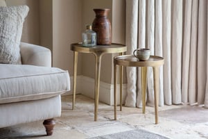 nkuku Rohia Cast Metal Side Table | Tables | Large | Brass