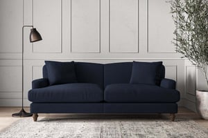 nkuku Deni Large Sofa | Make To Order | Brera Linen Indigo | No Colour