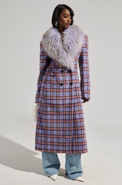 AKIRA Tea For Two Fur Trim Trench Coat | Size XL