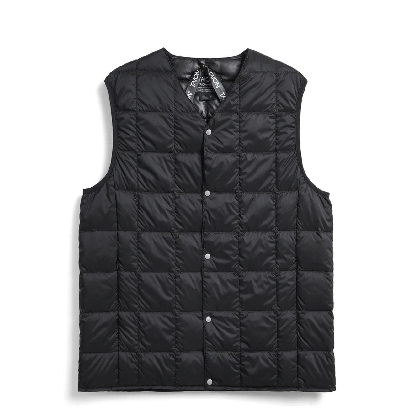 Taion Womens V-Neck Button Down Vest Black