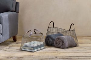 nkuku Adah Iron Baskets Set Of 2 | Storage | Brown
