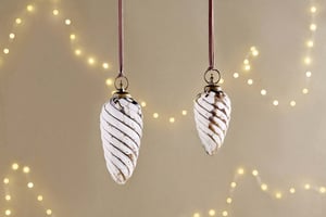 nkuku Maran Giant Bauble | Christmas Decorations | Large | Gold & Cream