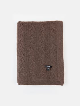 Cable Knit Blanket - One Size / cocoa / HK16-497