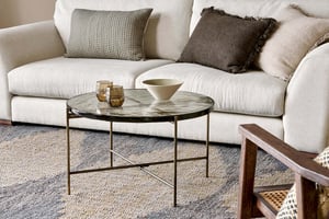 nkuku Aluva Glass Coffee Table | Tables | One Size | Antique Brass