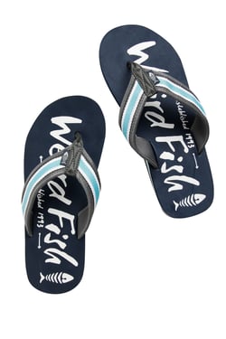 Weird Fish Waterford Flip Flops Navy Size 7