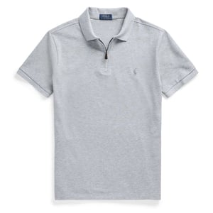 Polo Ralph Lauren Custom Slim Fit Zip Neck Polo Shirt Andover Heather