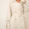 Cream Double-Breasted Lightweight Trench Coat